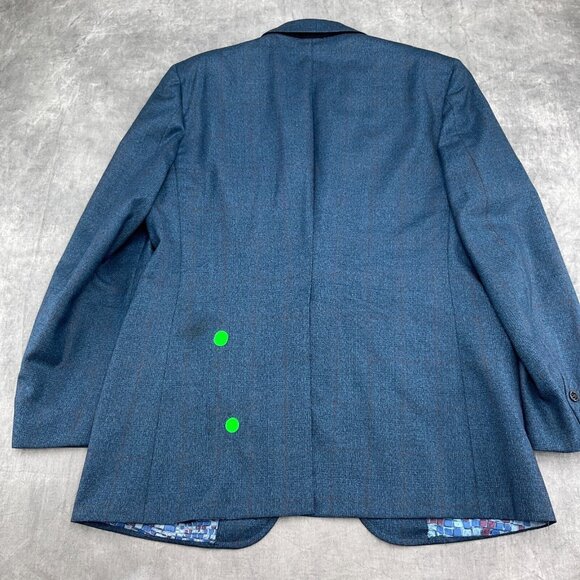 Unbranded Blazer Men 40 Blue Red Golden Emblem Tweed 60 70s Sport Jacket USA VTG - Picture 9 of 14